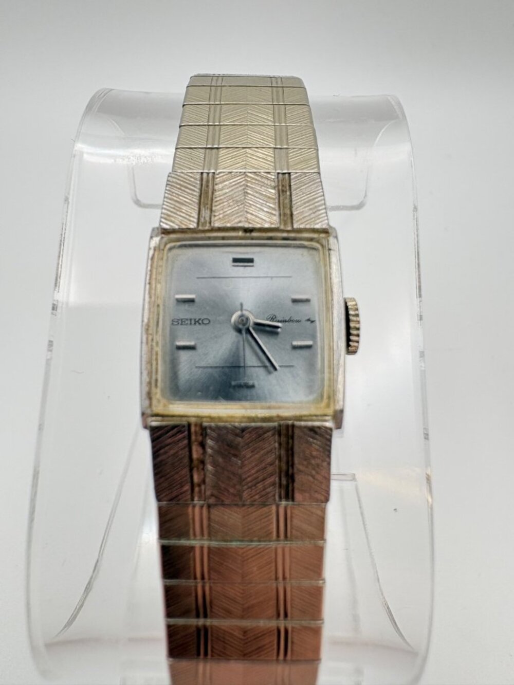 Vintage Seiko Rainbow Mechanical Ladies Watch Silver Tone WGP 1104-3140 Stelux